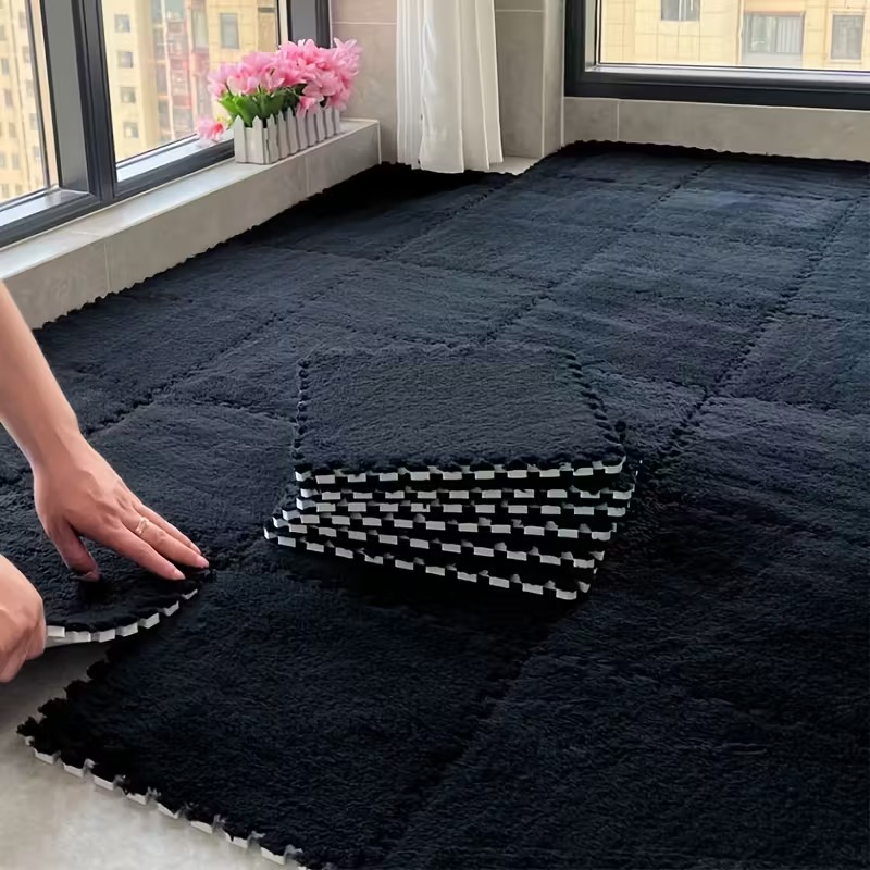 Home Gym Rubber Flooring - 10/20 Potong Karpet Lantai Interlocking Plush