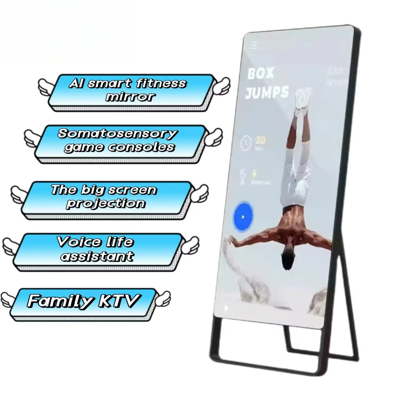 Home Gym Rubber Flooring - Cermin Kebugaran Pintar AI dengan Layar