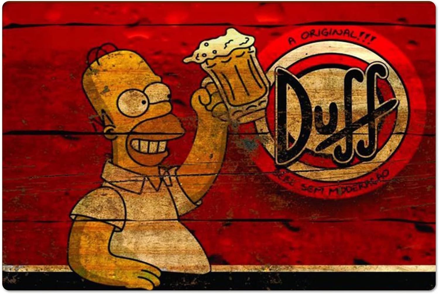 Home Gym Setup - Poster Logam Retro Homer Duff Beer,