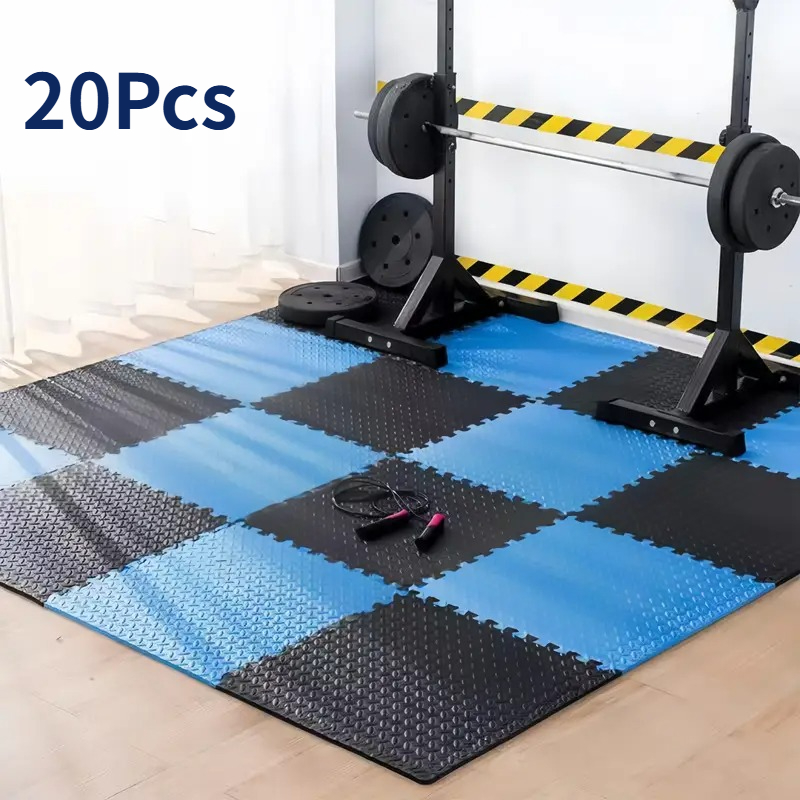 Home Gym Rubber Flooring - Matras Lantai Puzzle 20 Potong, Matras