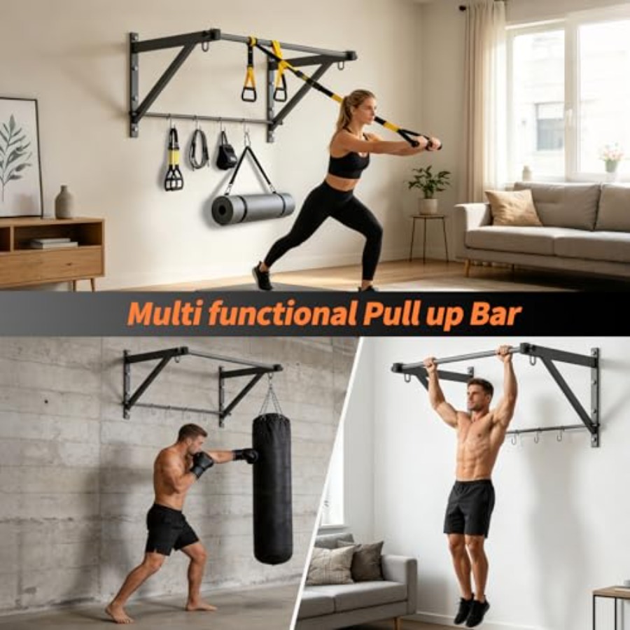 Bar Chin Up Dinding Tahan Lama - Home Gym Upper Body Workout ulasan dan harga
