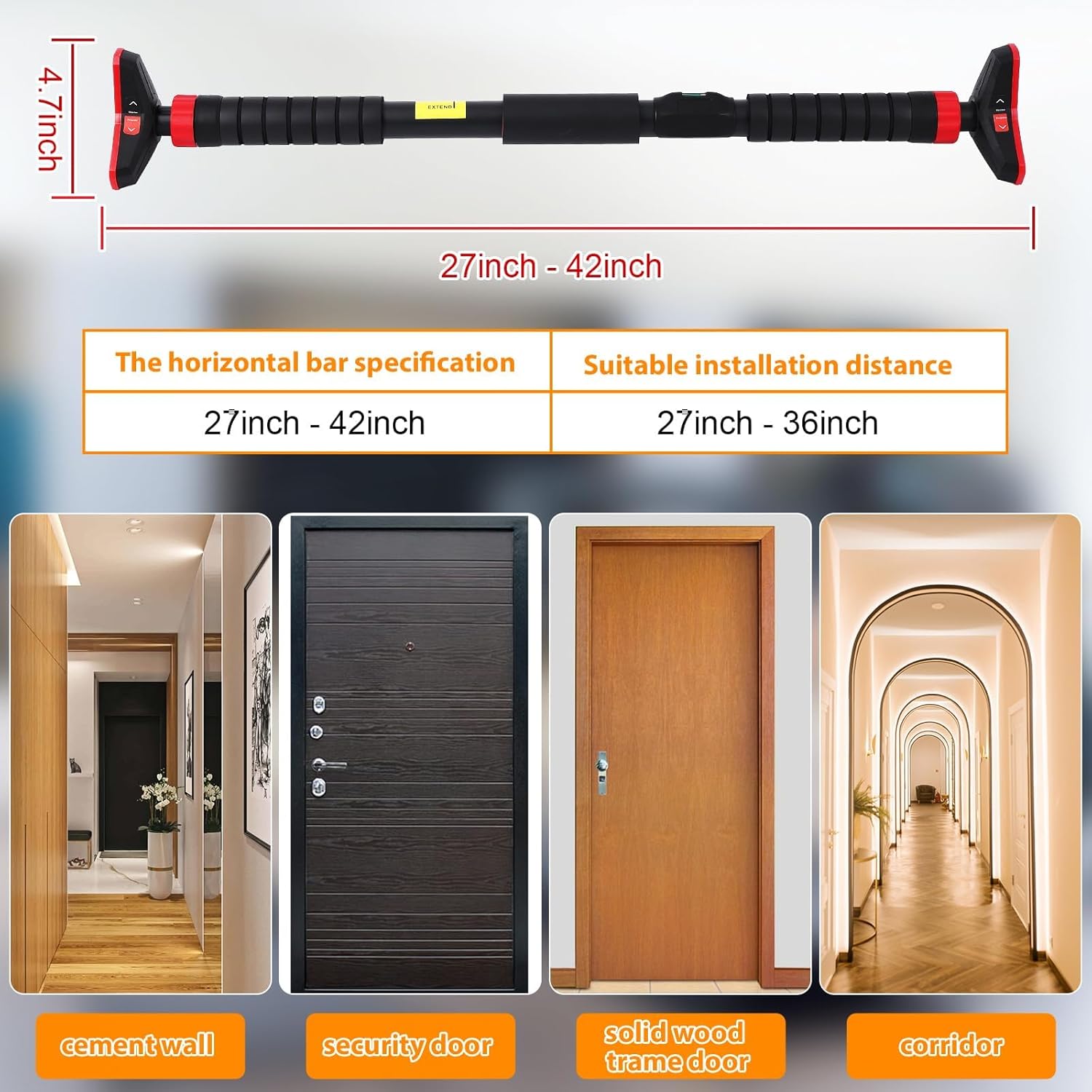 Pull-Up Bar, Chin Up Bar untuk - Home Gym Upper Body Workout ulasan dan harga
