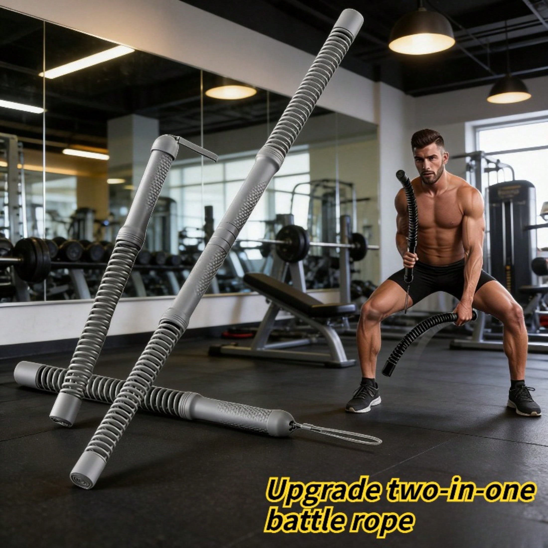 2-in-1 Cordless Battle Rope Po - Home Gym Outdoor ulasan dan harga