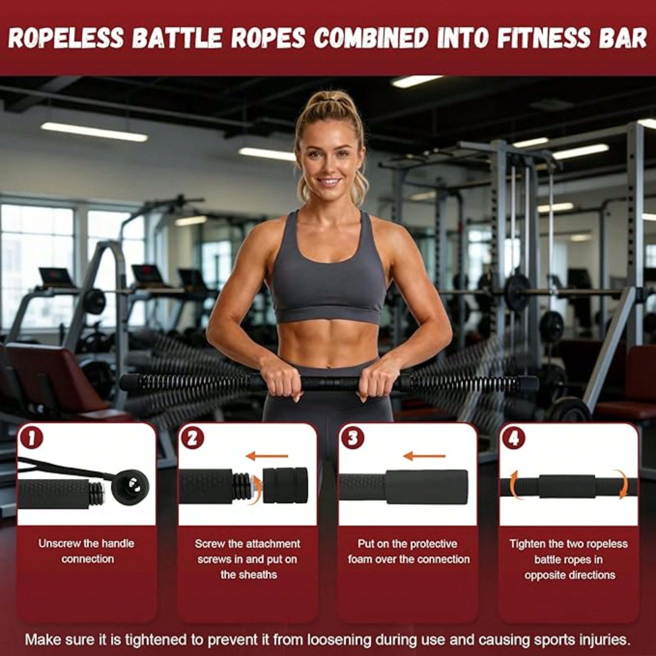 2-in-1 Cordless Battle Rope Po - Home Gym Outdoor ulasan dan harga